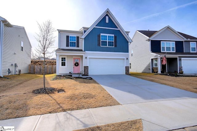 view of front facade with a garage