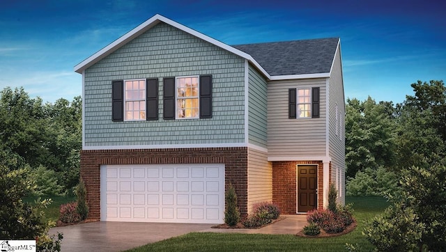 view of front of home featuring a garage