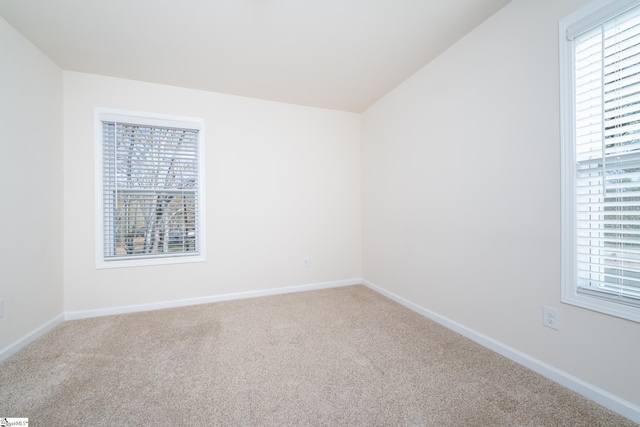 view of carpeted spare room