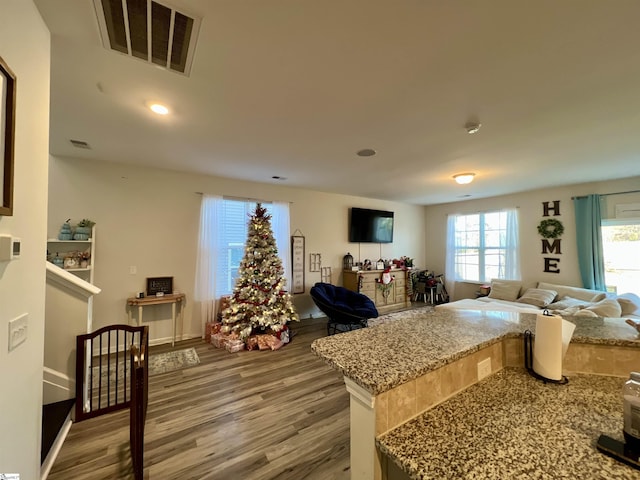 living room featuring hardwood / wood-style flooring