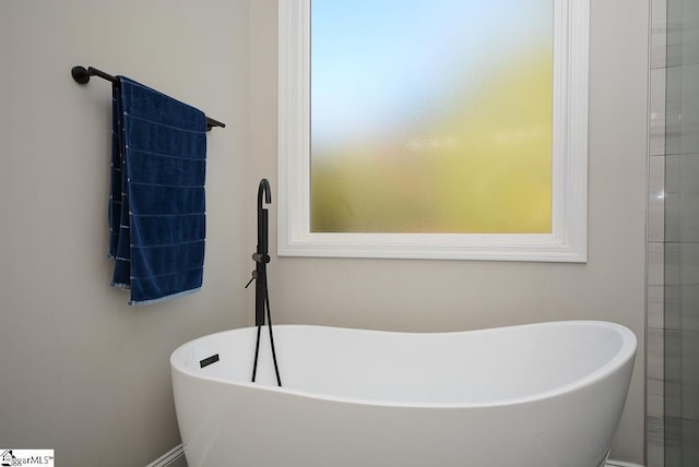 bathroom with a washtub