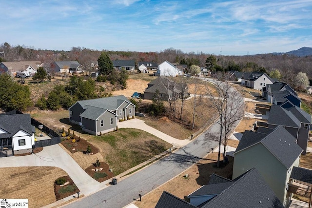 bird's eye view with a residential view