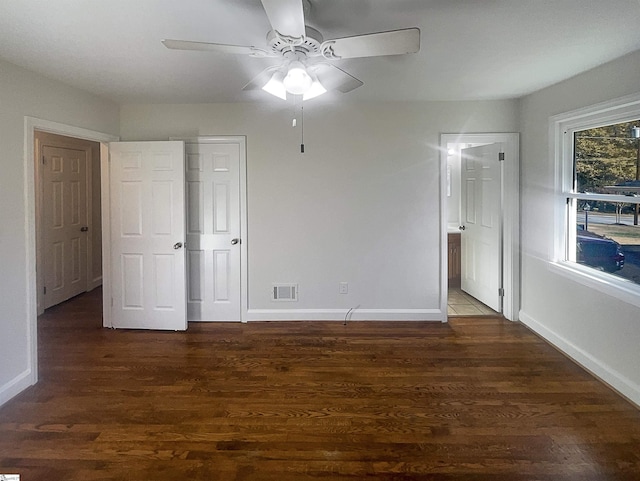 137 Batesview Dr, Greenville, SC 29607 - unfurnished bedroom with wood finished floors, ensuite bath, and ceiling fan
