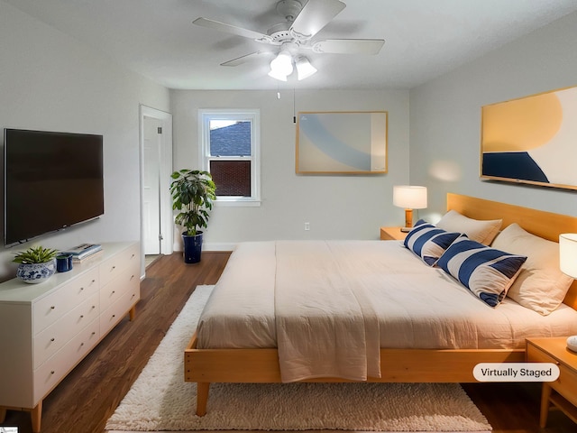 137 Batesview Dr, Greenville, SC 29607 - bedroom with wood finished floors and ceiling fan