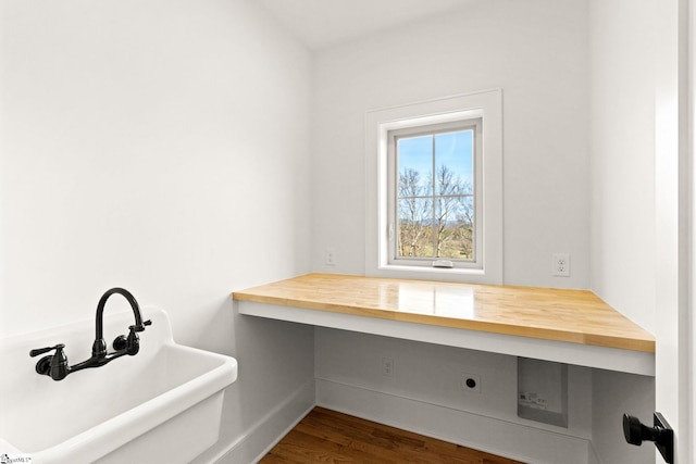 bathroom featuring hardwood / wood-style floors