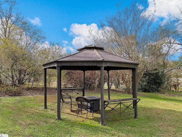 view of home's community featuring a gazebo and a lawn