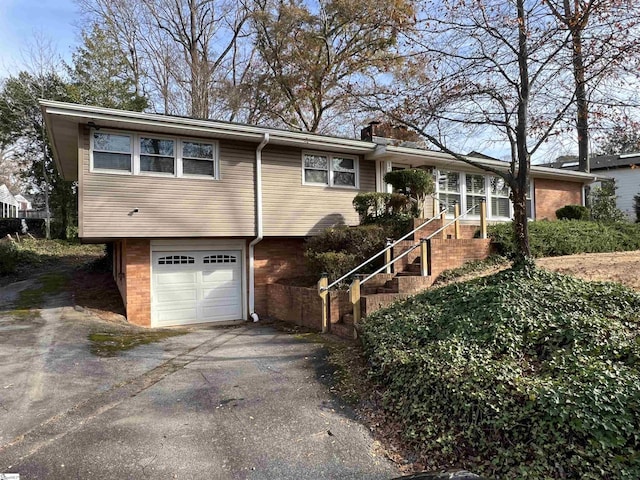 view of front of house with a garage