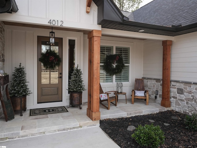 entrance to property with a porch