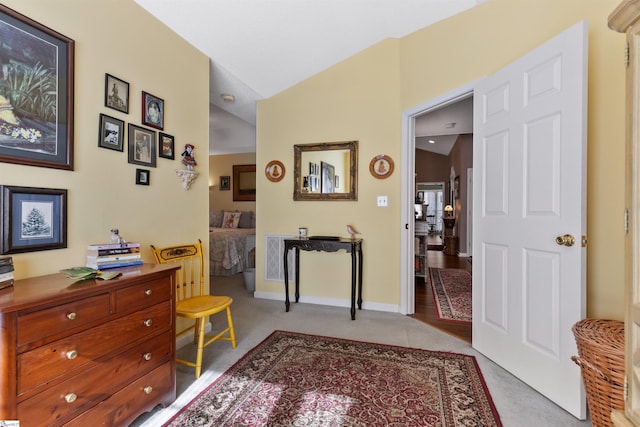 interior space featuring vaulted ceiling