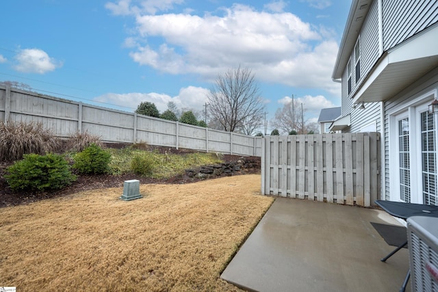 view of yard with a patio area