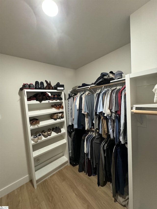 spacious closet with hardwood / wood-style floors