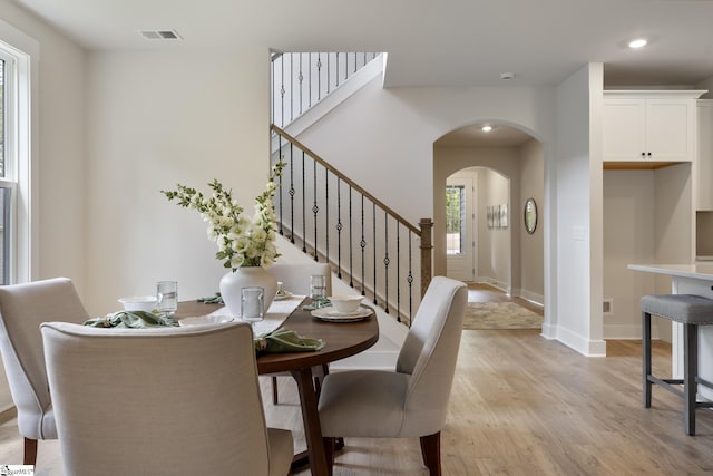 dining room featuring light wood-type flooring