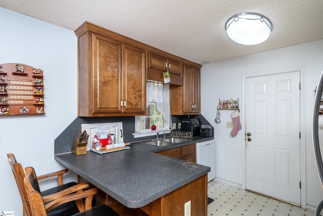 249 Monroe Bridge Rd, Honea Path, SC 29654 - kitchen featuring a textured ceiling, white dishwasher, and sink