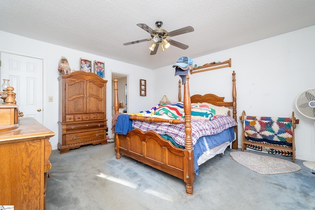249 Monroe Bridge Rd, Honea Path, SC 29654 - carpeted bedroom with ceiling fan and a textured ceiling