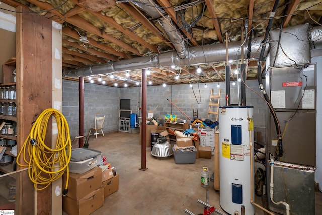 249 Monroe Bridge Rd, Honea Path, SC 29654 - basement with heating unit and electric water heater