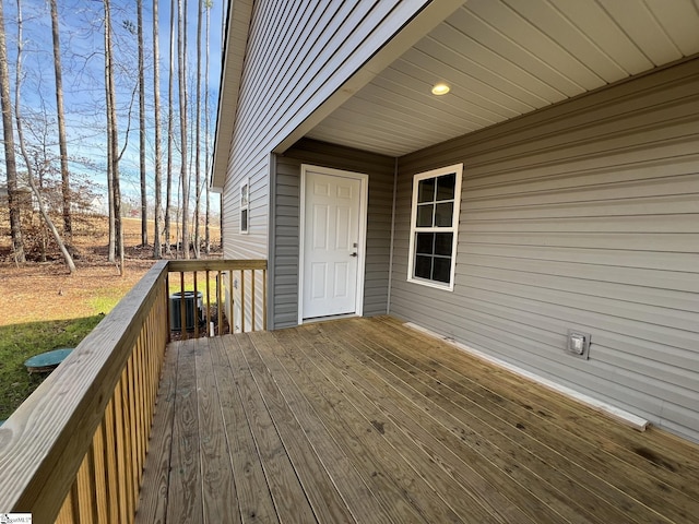 deck with central air condition unit