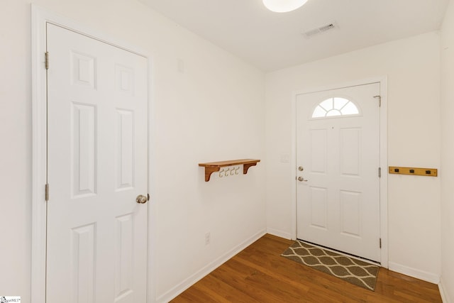 entrance foyer featuring dark wood-type flooring