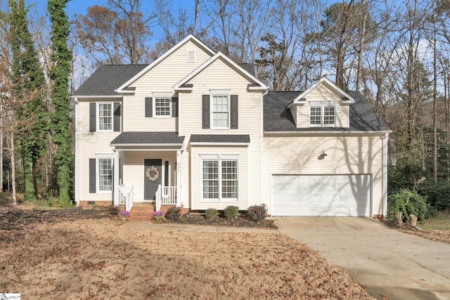 view of front property featuring a garage