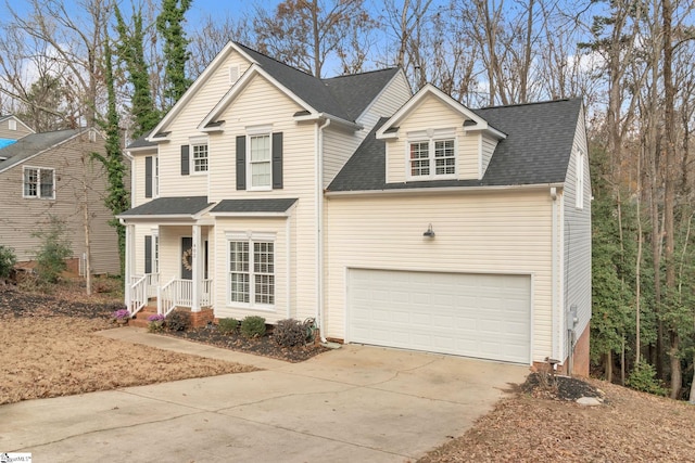 view of property with a garage