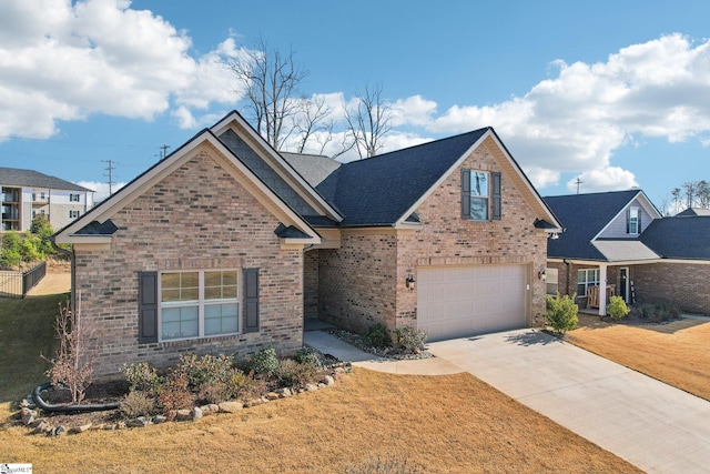 view of front of property featuring a garage