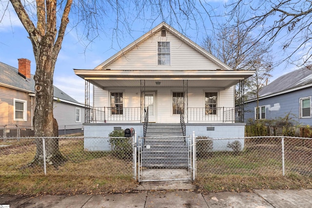 bungalow-style home featuring a porch