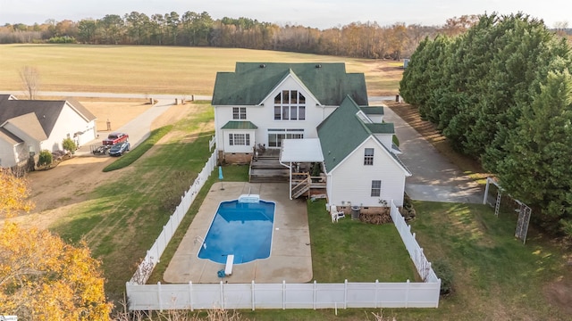 drone / aerial view with a rural view