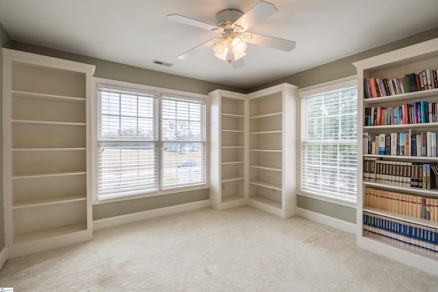 spare room with plenty of natural light and light colored carpet