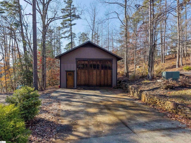 view of garage