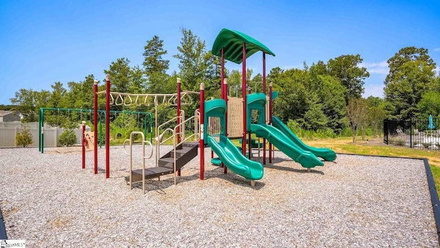 communal playground with fence