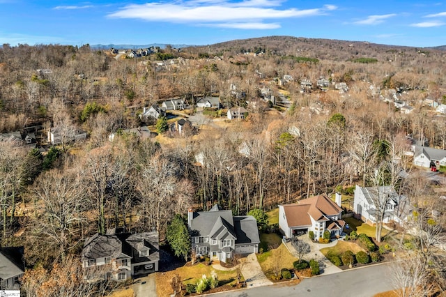 bird's eye view featuring a mountain view