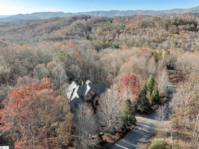 bird's eye view featuring a mountain view