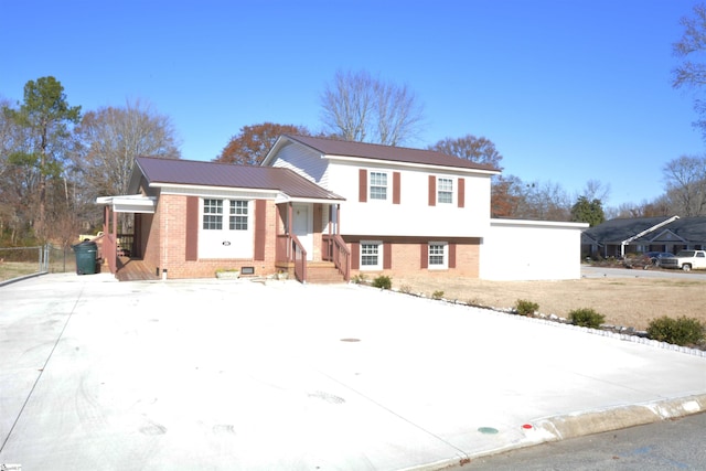 view of split level home