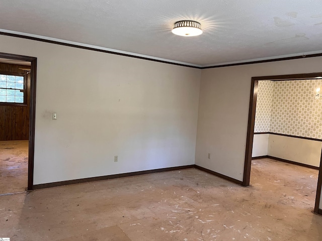 empty room with crown molding