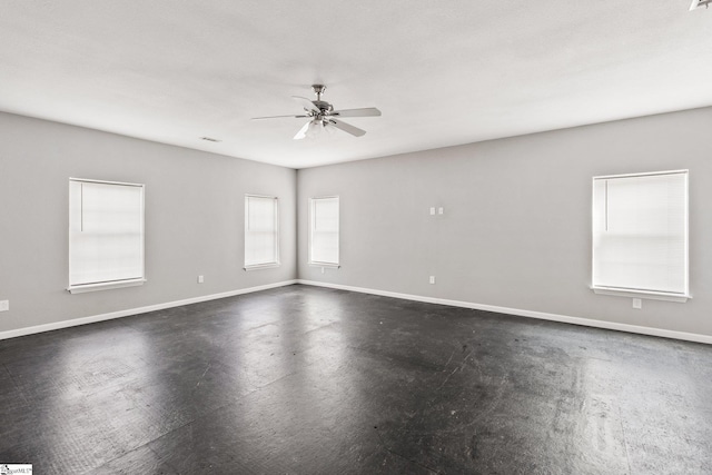 spare room featuring ceiling fan