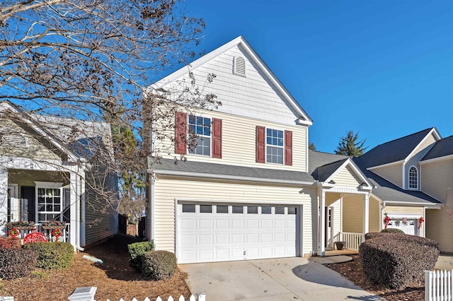 view of property featuring a garage