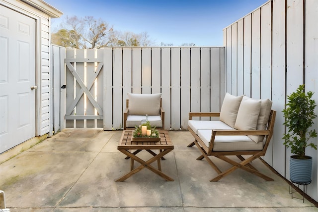 balcony featuring a patio area and outdoor lounge area