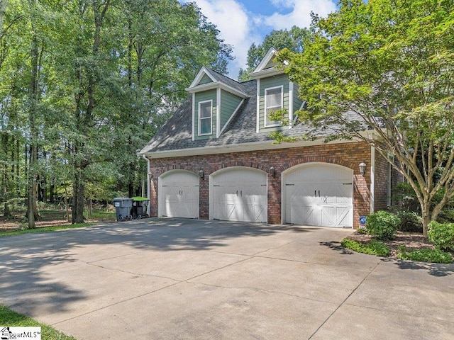 exterior space featuring a garage