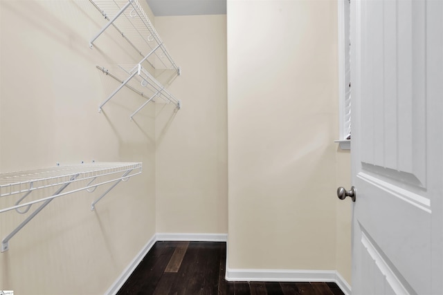 spacious closet featuring hardwood / wood-style floors