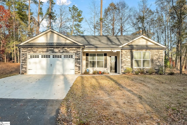 ranch-style home featuring a garage