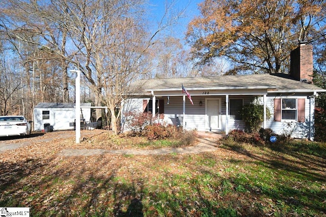 view of front of property with a porch