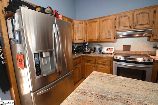 kitchen with appliances with stainless steel finishes