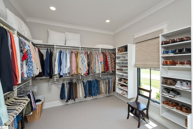 spacious closet with carpet flooring