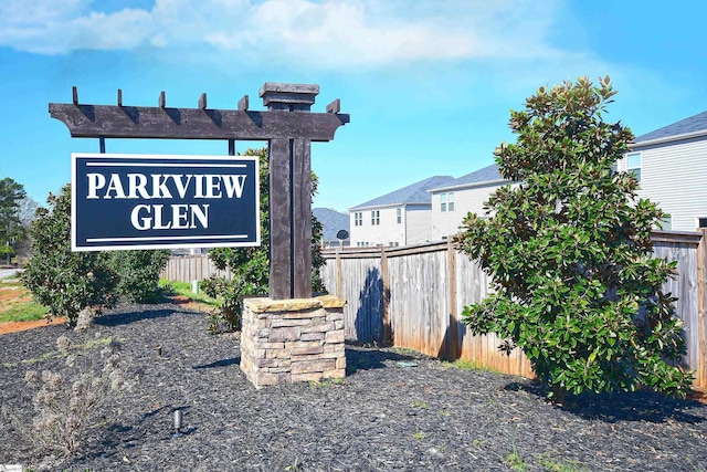 view of community sign