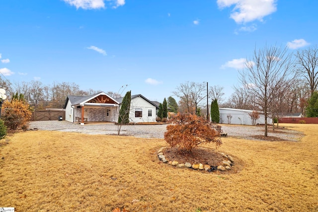 view of front of house with a front yard