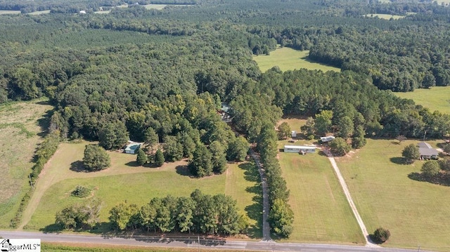 aerial view featuring a rural view