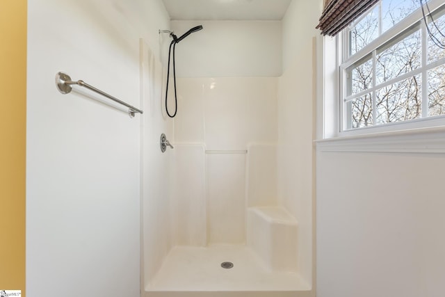 bathroom featuring walk in shower