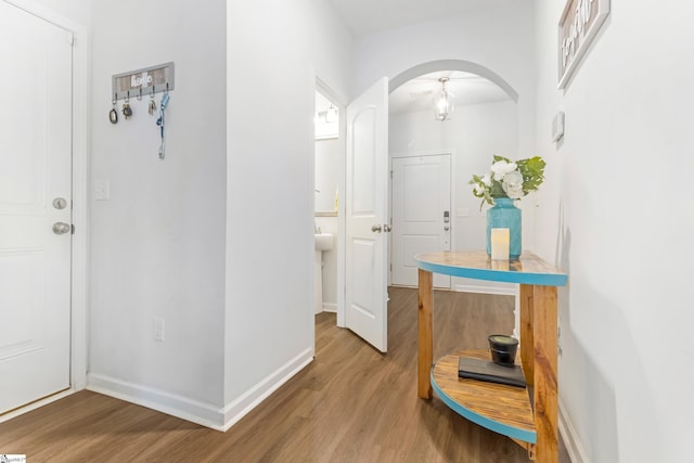 hallway featuring light hardwood / wood-style flooring