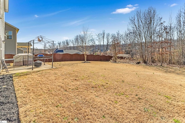 view of yard featuring a patio