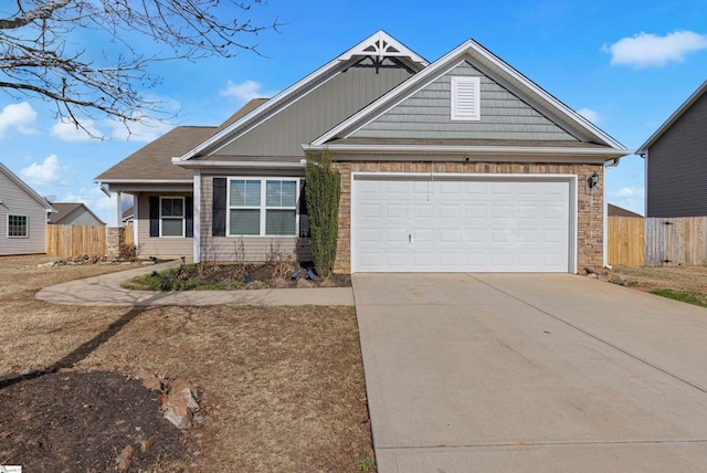 craftsman-style house featuring a garage