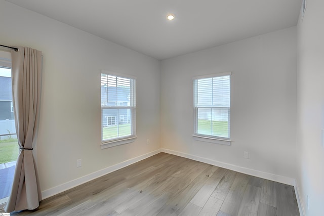 empty room featuring light hardwood / wood-style flooring